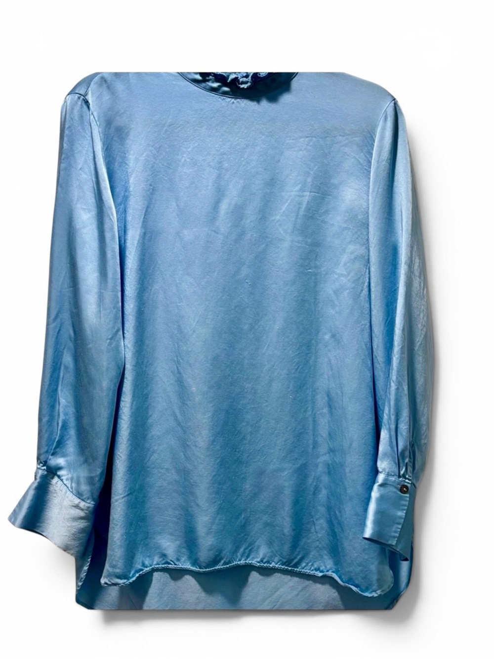Topshop Light Blue Satin Blouse